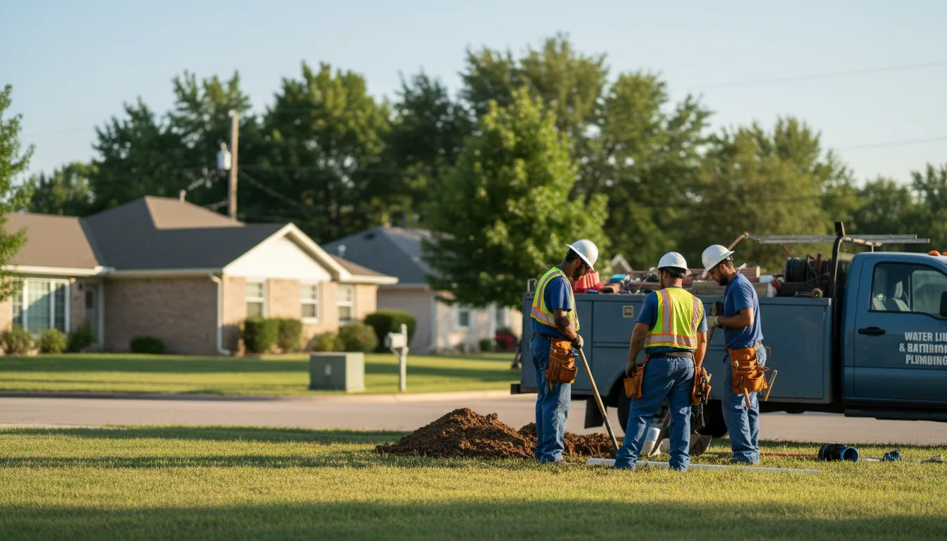 Residential water line and bathroom plumbing service in Humeston, IA